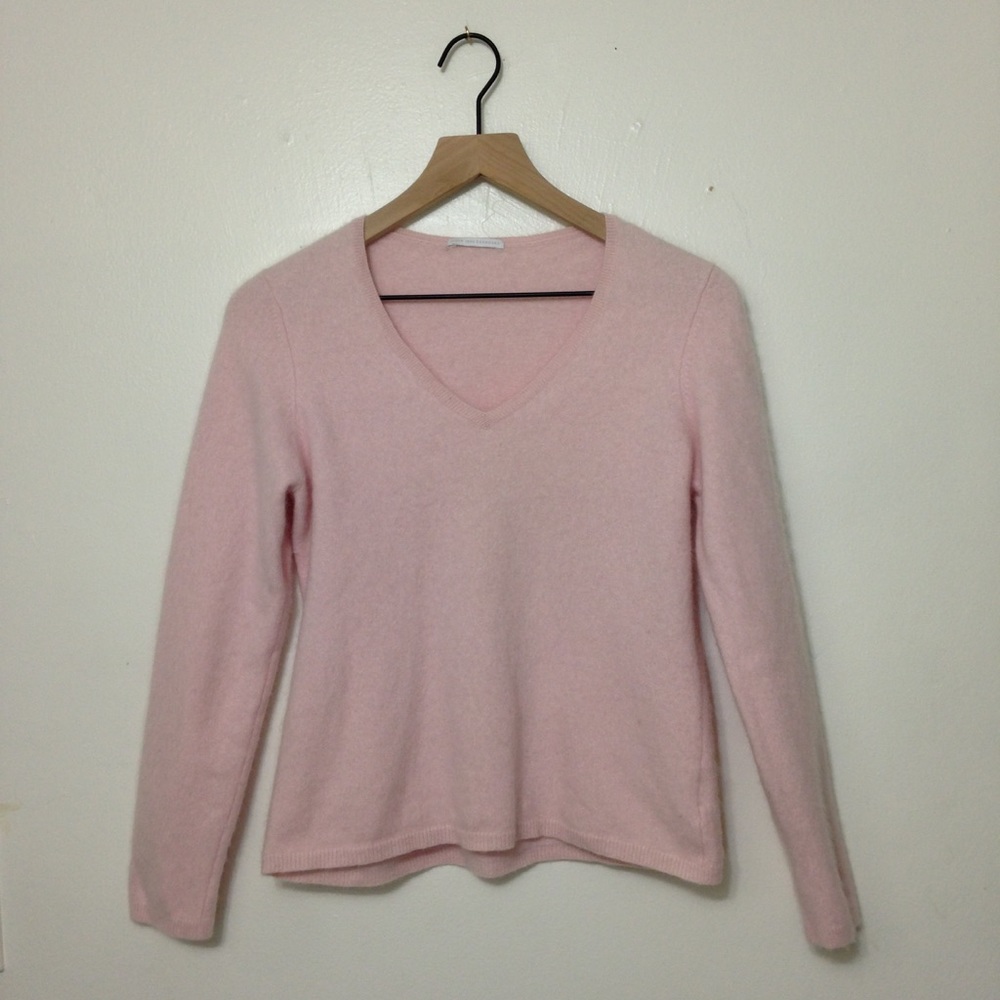 Light Pink 2 Ply Cashmere V Neck Sweeter Comfy